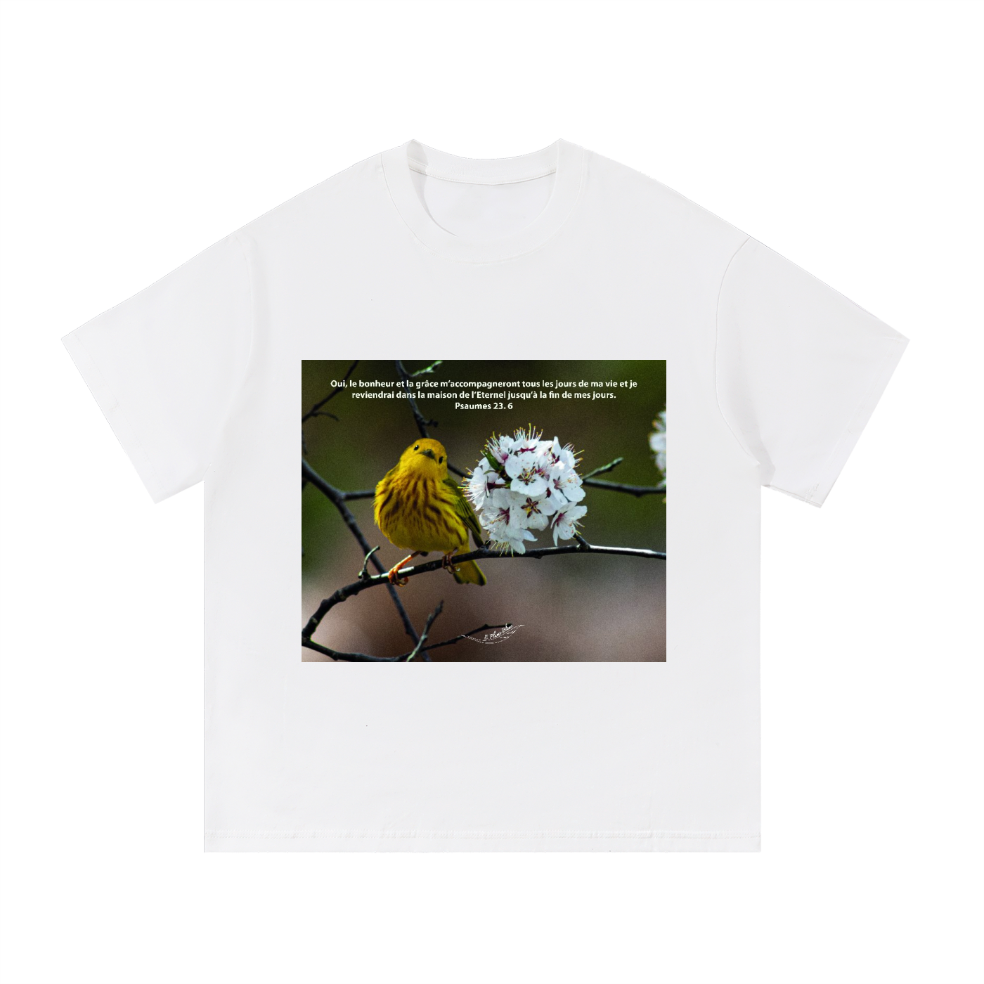 Paruline Jaune | Psaumes 23. 6 | Essential Cotton T-Shirt