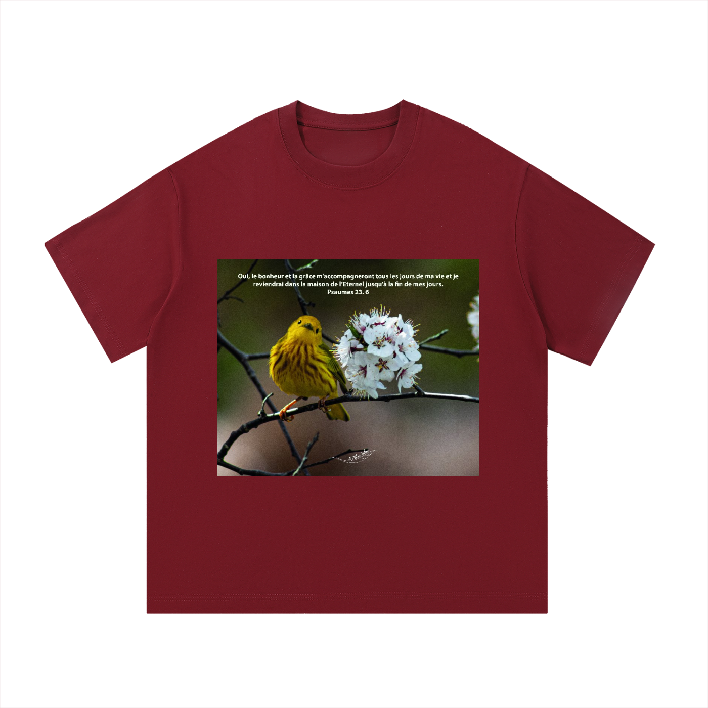 Paruline Jaune | Psaumes 23. 6 | Essential Cotton T-Shirt