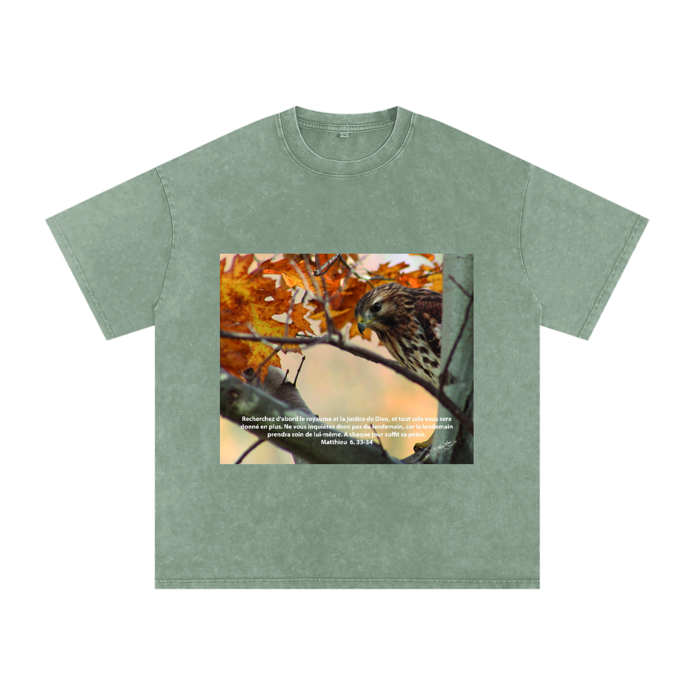 Buse Timide | Matthieu 6. 33-34 | Snow Washed Oversized Cotton T-Shirt