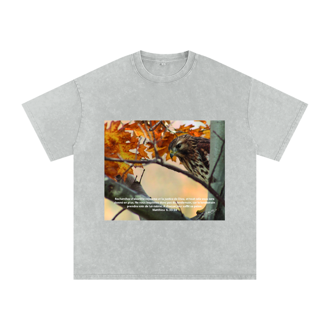 Buse Timide | Matthieu 6. 33-34 | Snow Washed Oversized Cotton T-Shirt