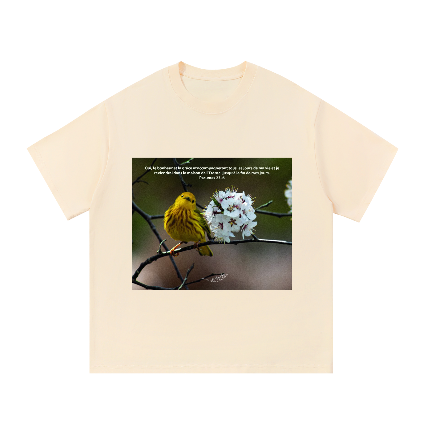 Paruline Jaune | Psaumes 23. 6 | Essential Cotton T-Shirt