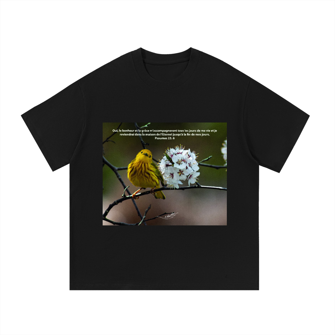 Paruline Jaune | Psaumes 23. 6 | Essential Cotton T-Shirt