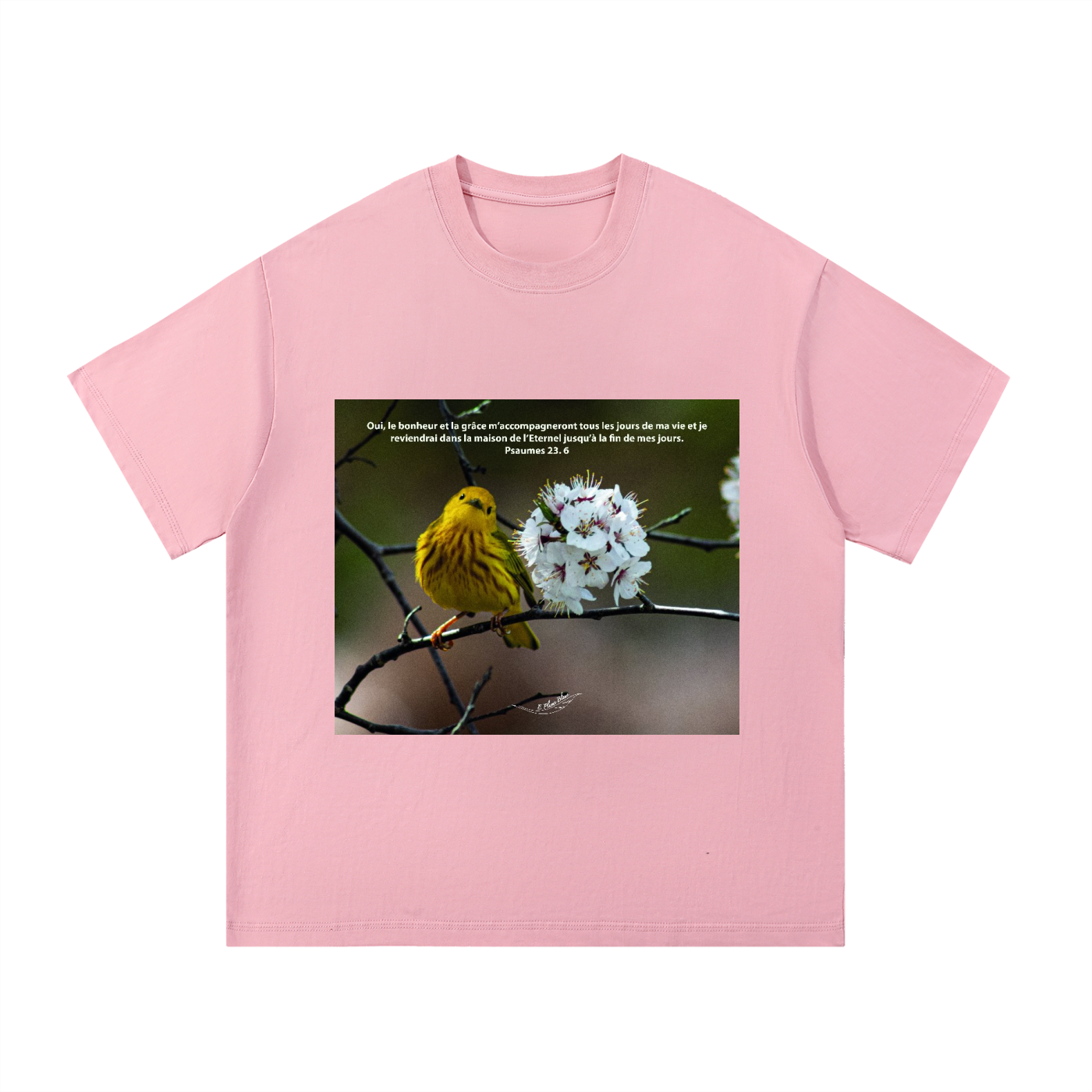Paruline Jaune | Psaumes 23. 6 | Essential Cotton T-Shirt