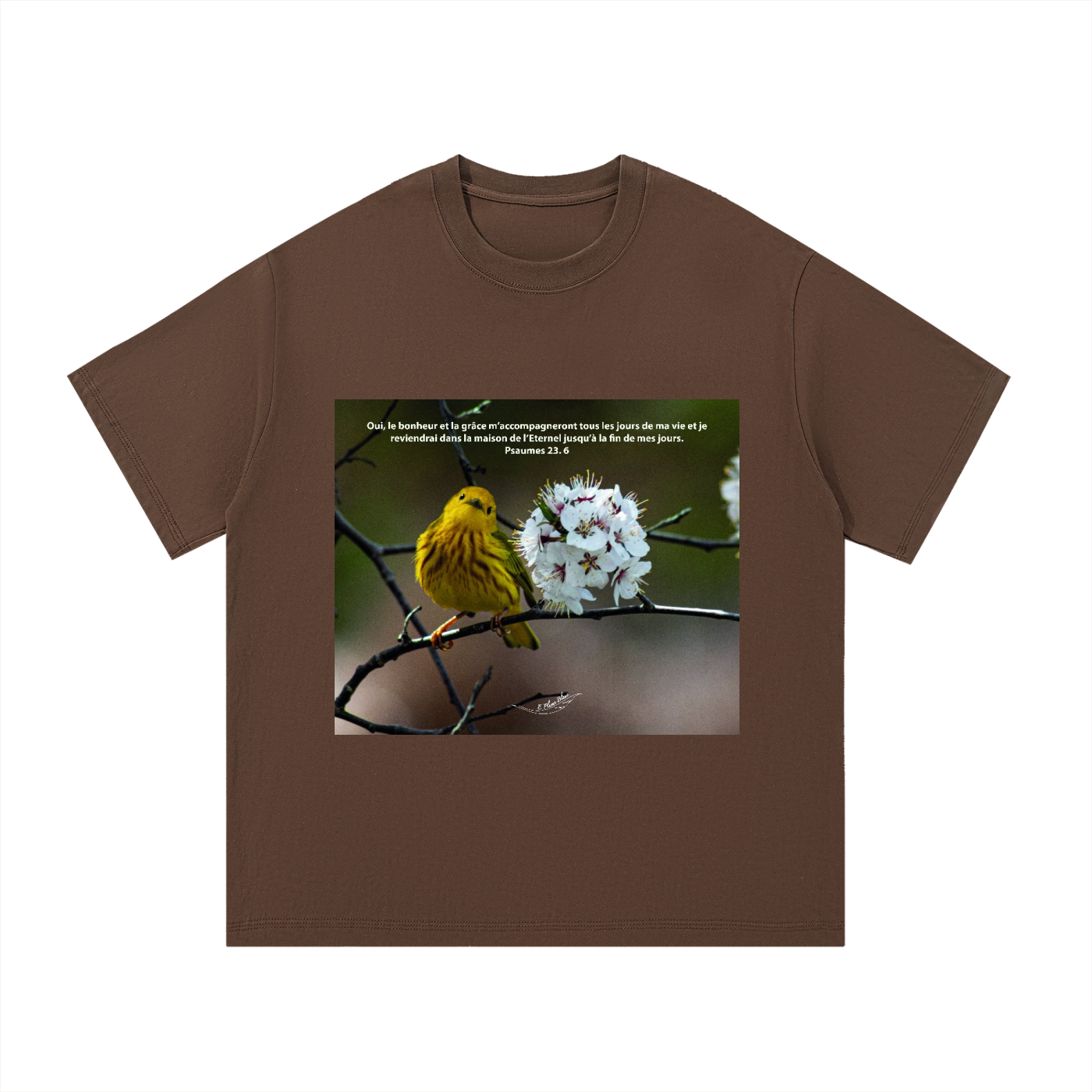 Paruline Jaune | Psaumes 23. 6 | Essential Cotton T-Shirt